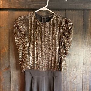 Sequin Puff Sleeve Top
